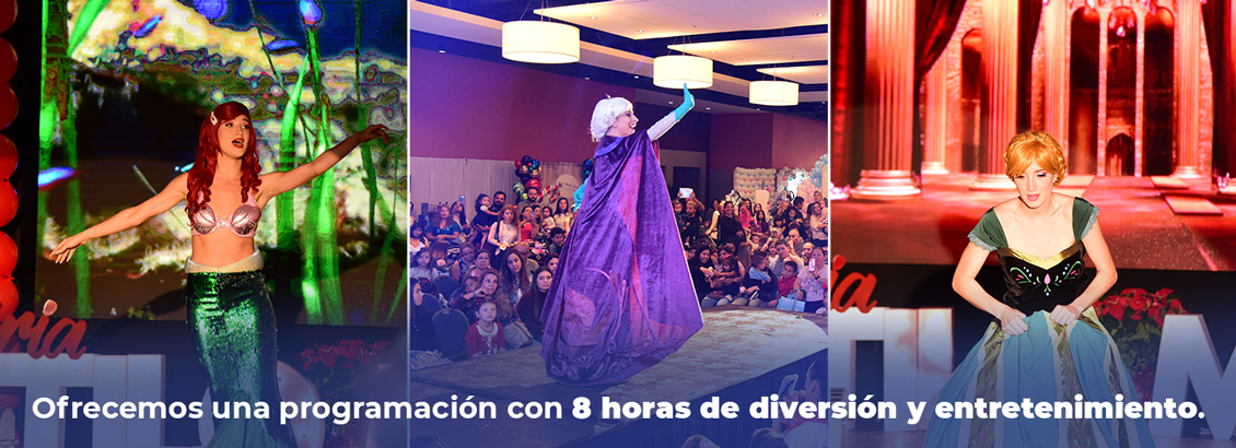 Tres princesas de Disney en el show de Feria Estilo Mamá