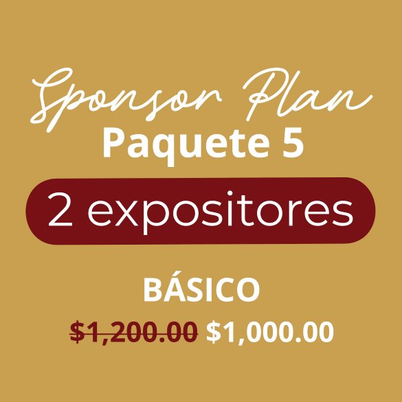 Paquete 5 Bsico (Promo Pago Full) (2 Expositores): $1,000